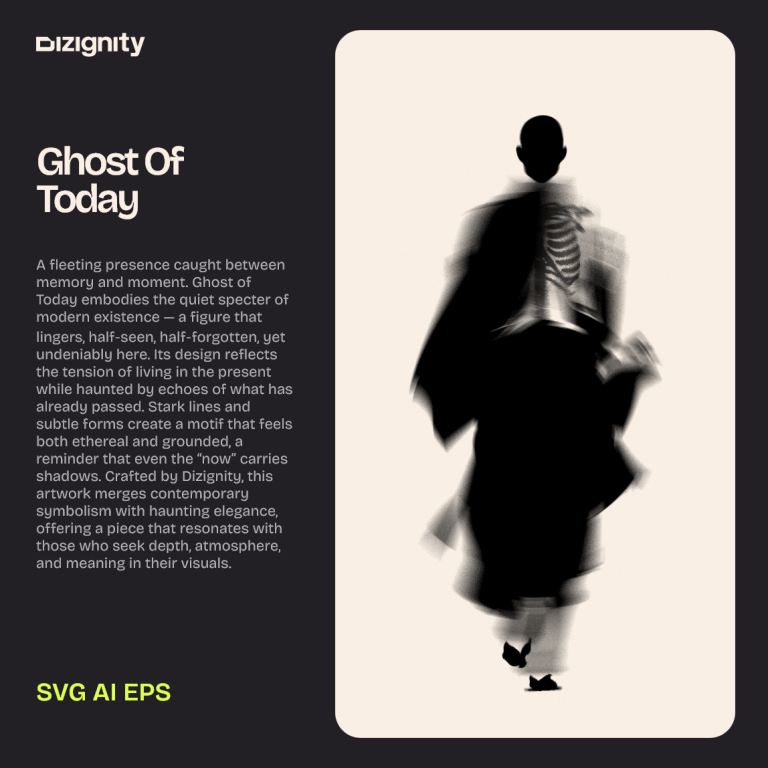 Ghost of Today artwork — surreal illustration by Dizignity, symbolizing fleeting presence, modern existence, and haunting elegance.